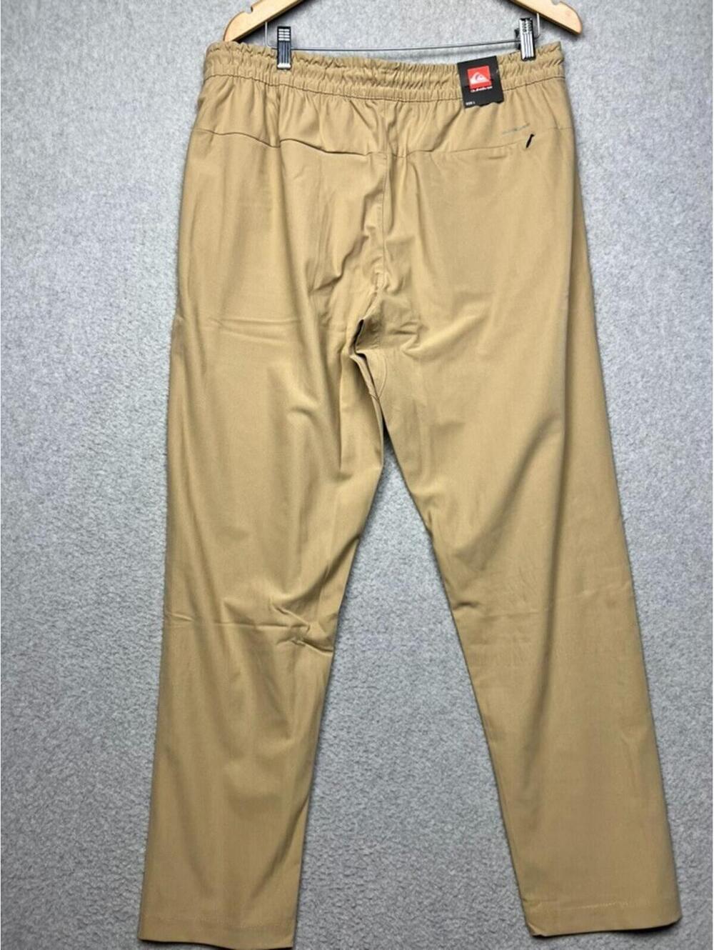 Quiksilver Men's Tech Jogger Pants L Tan Khaki Outdoor Stretch Hiking Utility